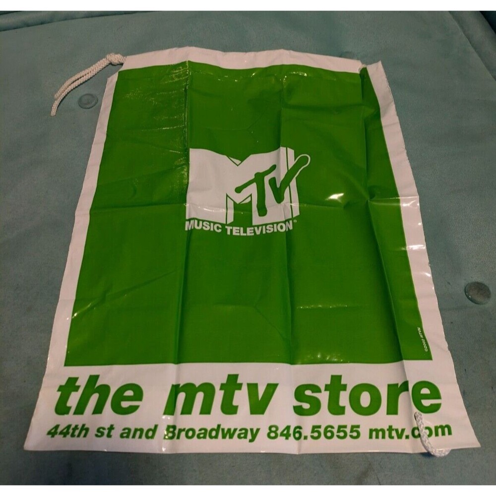 Vintage 1990s NYC MTV Store Plastic Backpack Bag 90s Culture 44th Broadway NYC